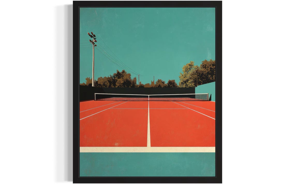 Tennis Court Pop Art Poster