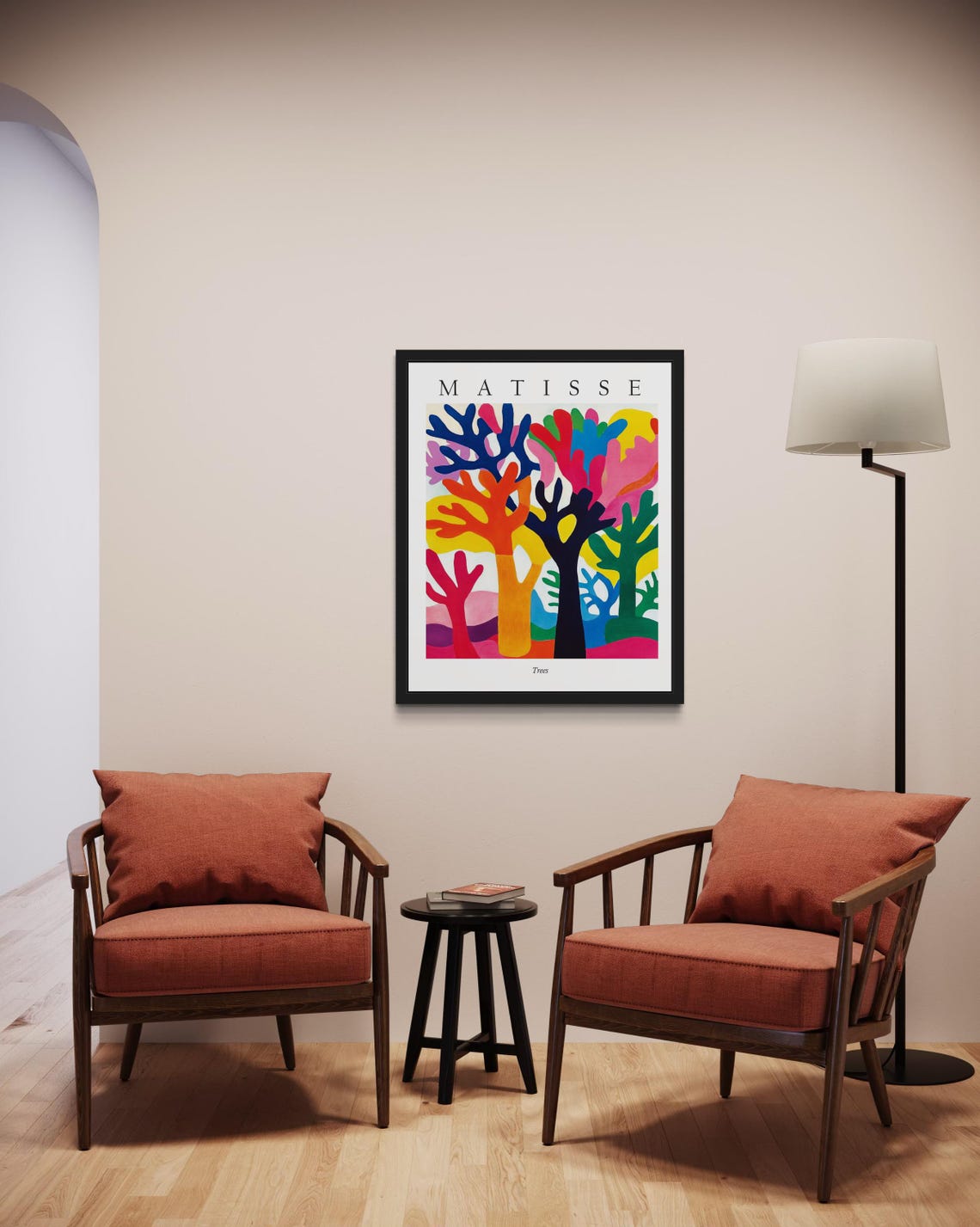 Matisse Style Coral Trees Abstract Landscape Colorful Art Poster - Image 2
