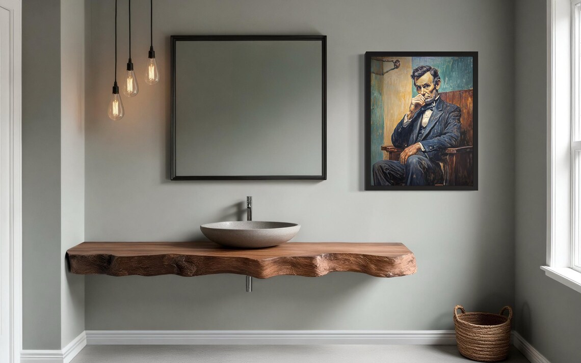 Abraham Lincoln Hold Nose Bathroom Wall Art - Image 2