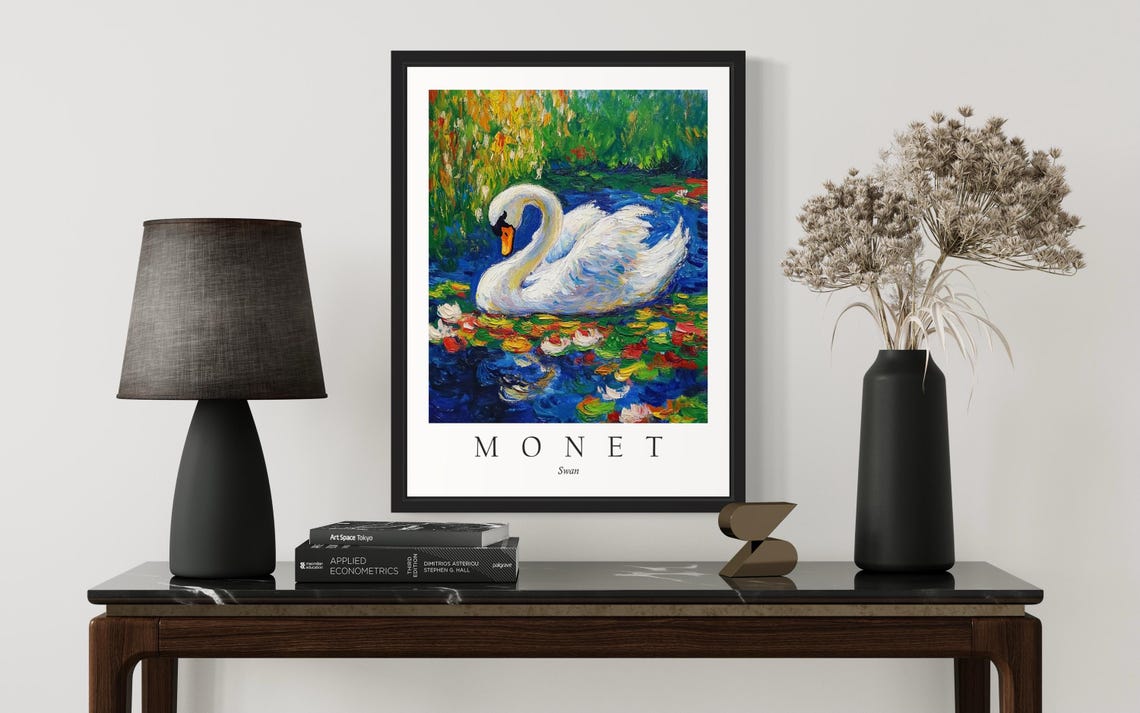 Swan Bird, Monet Art Print - Image 3