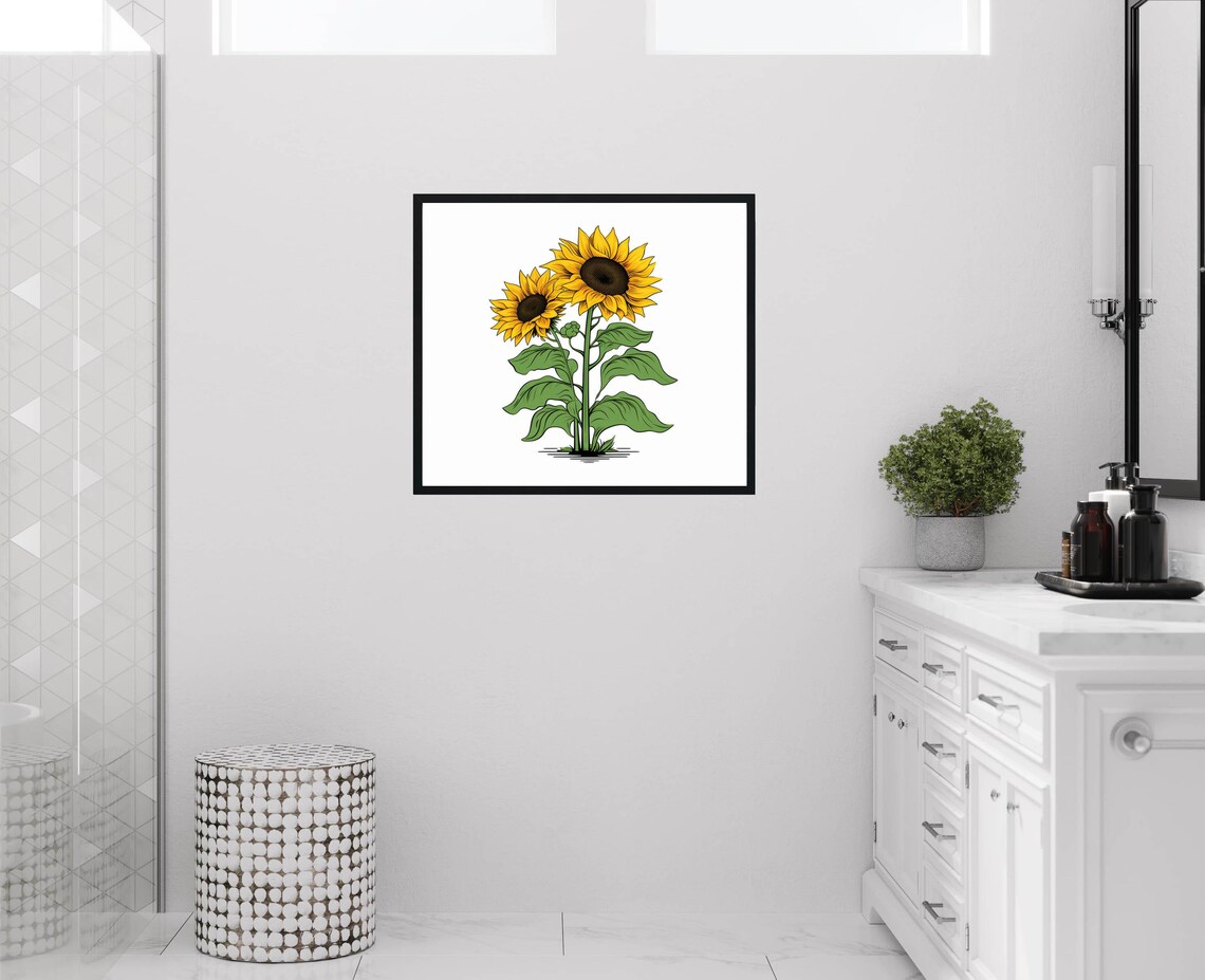 Sunflower Plants, Botanical Wall Art Print - Image 2