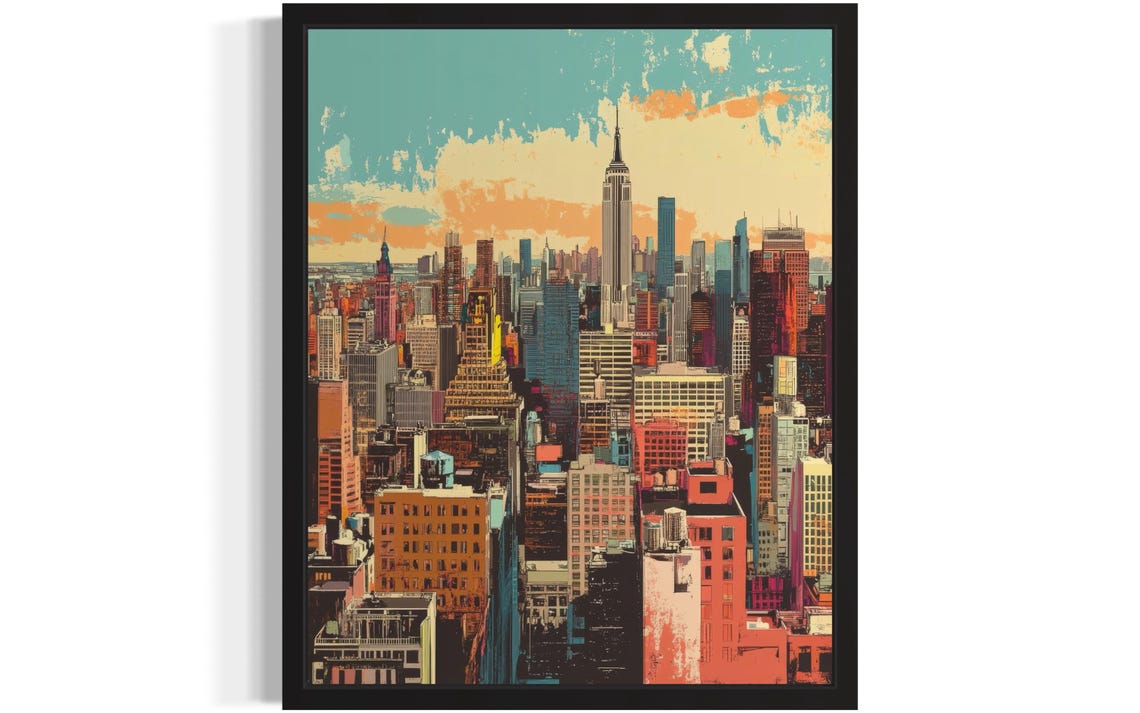 NYC Skyline Pop Art Poster