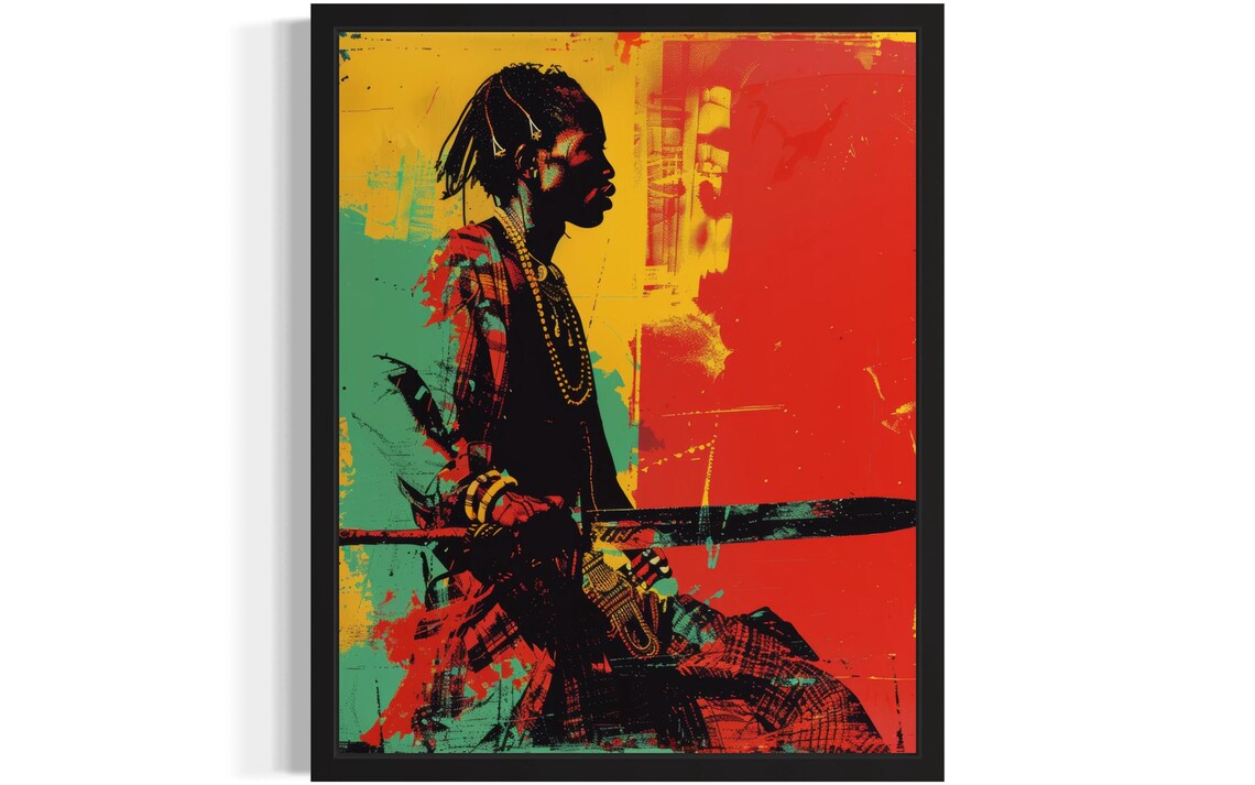 Maasai Warrior African Art Print