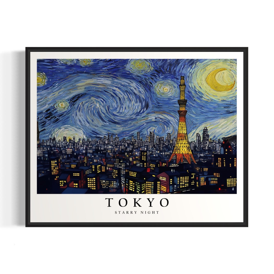 Tokyo Starry Night Tower Skyline Night Lights City View Poster