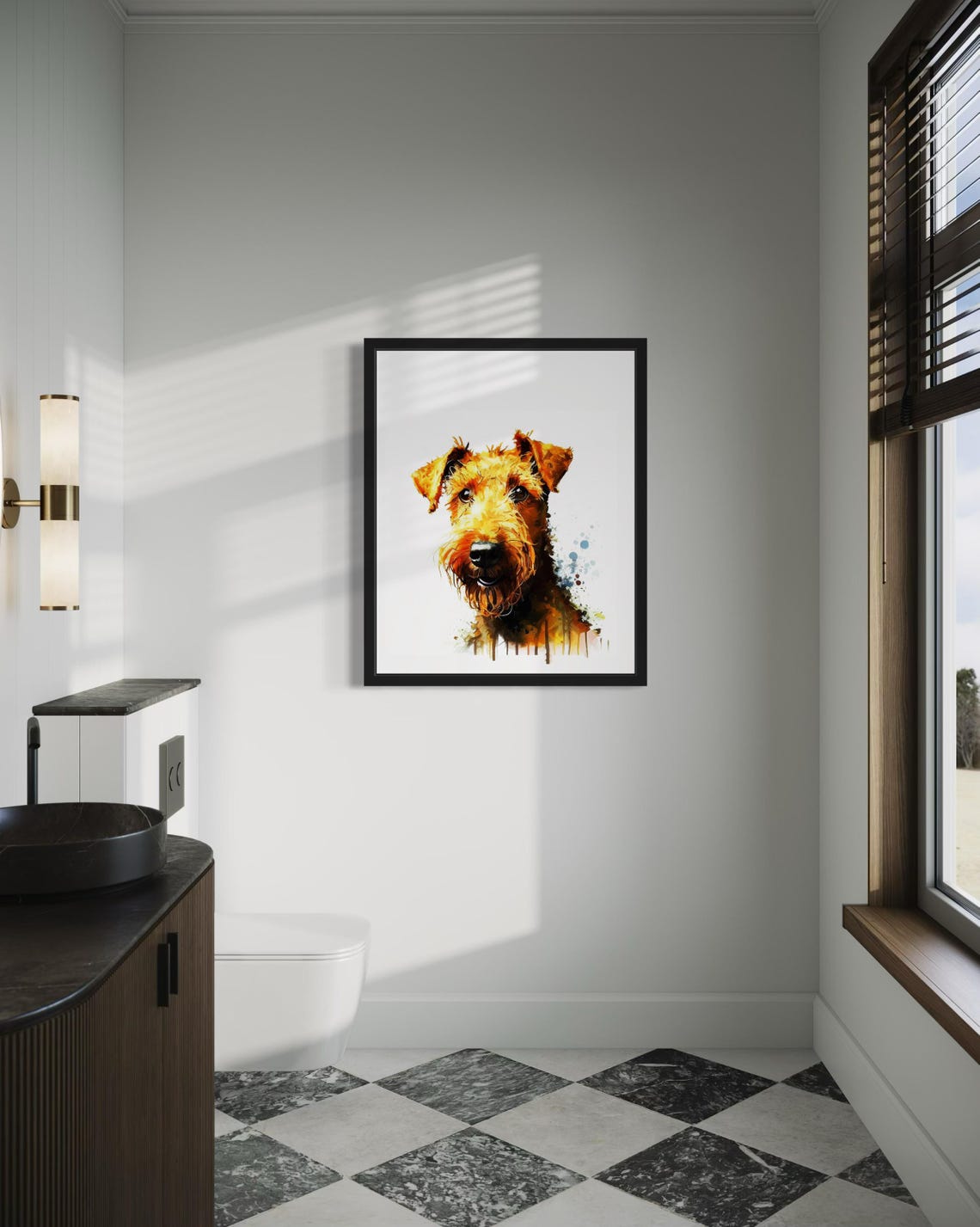 Irish Terrier Red Wiry Dog Watercolor Portrait Breed Art Poster - Image 4
