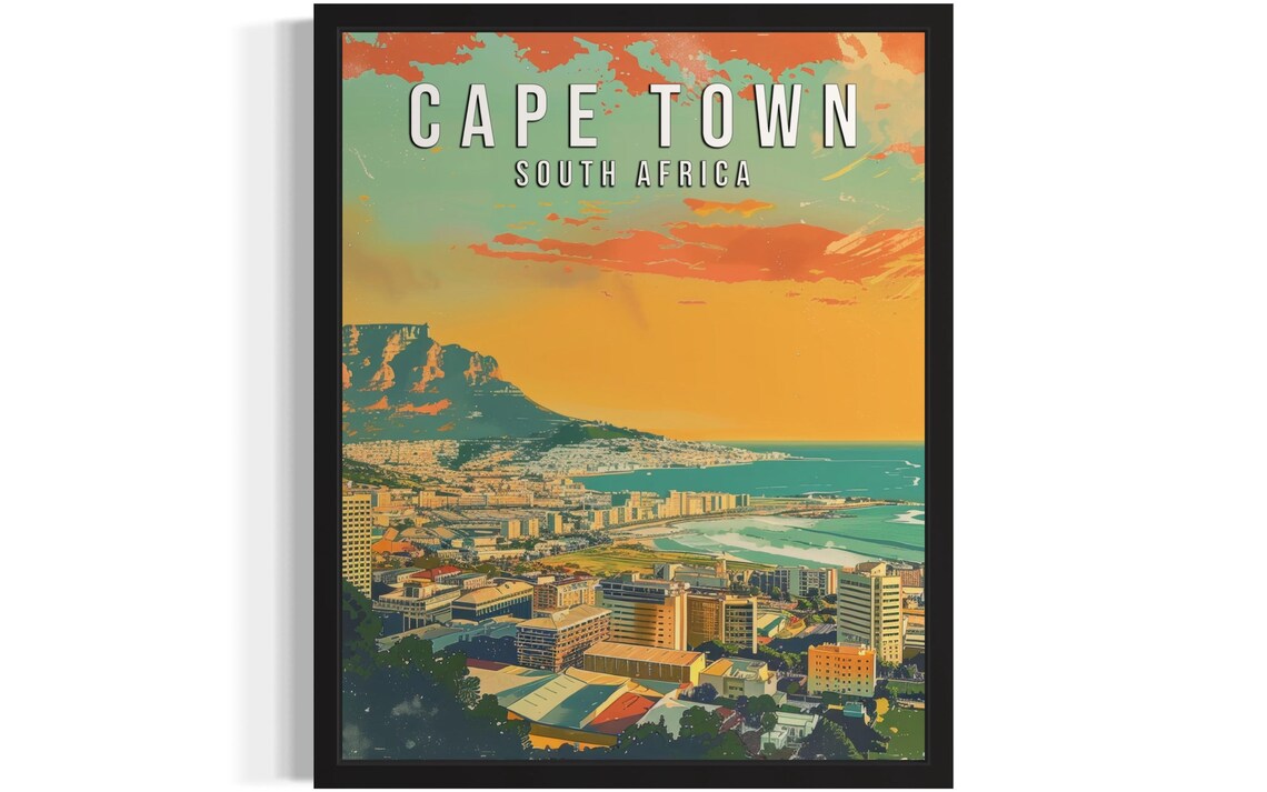 Cape Town South Africa Art Print Wall Art Poster Original Paint Artwork Artwork Decor