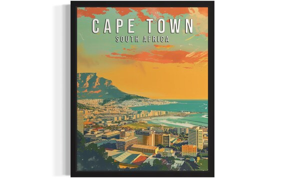 Cape Town South Africa Art Print Wall Art Poster Original Paint Artwork Artwork Decor