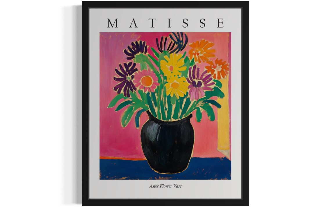 Matisse Style Aster Flower Vase Radiant Fauvist Still Life Poster