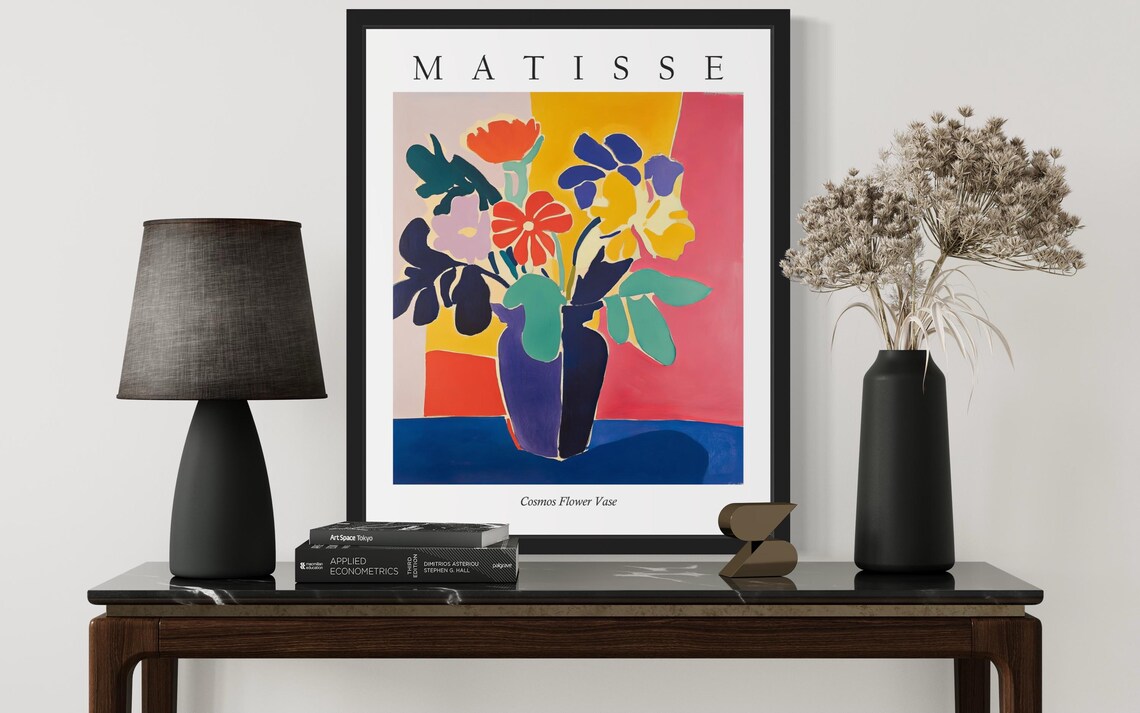 Matisse Style Cosmos Flower Vase Colorful Fauvist Still Life Poster - Image 3