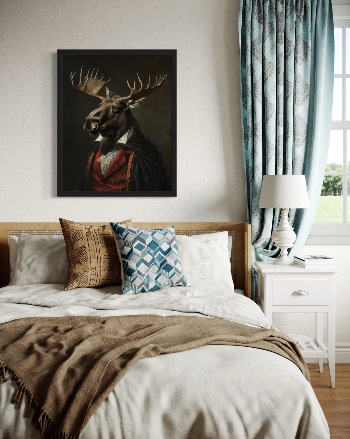 Majestic Moose With Antlers Vampire Aristocrat Portrait Poster - Image 4