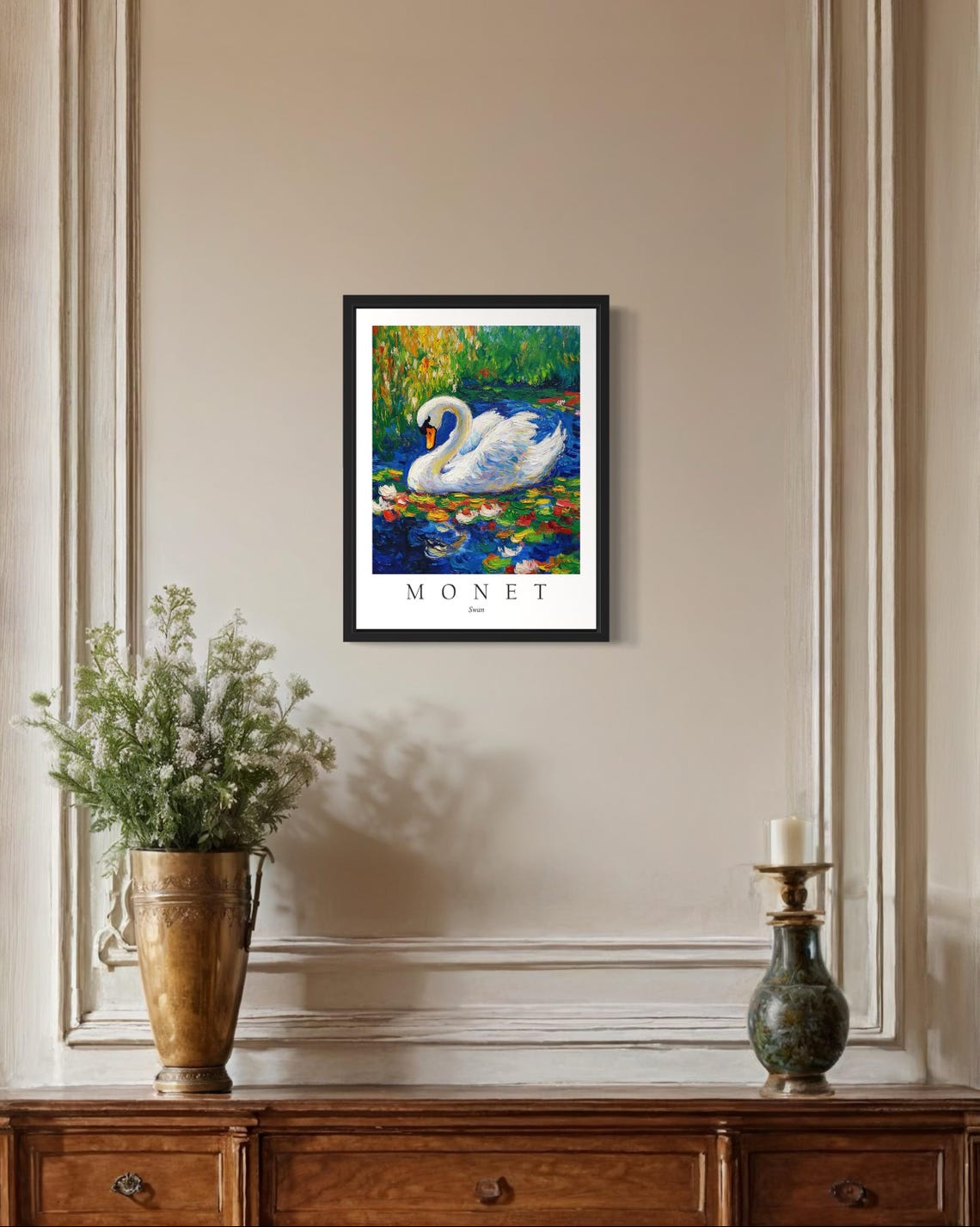 Swan Bird, Monet Art Print - Image 2
