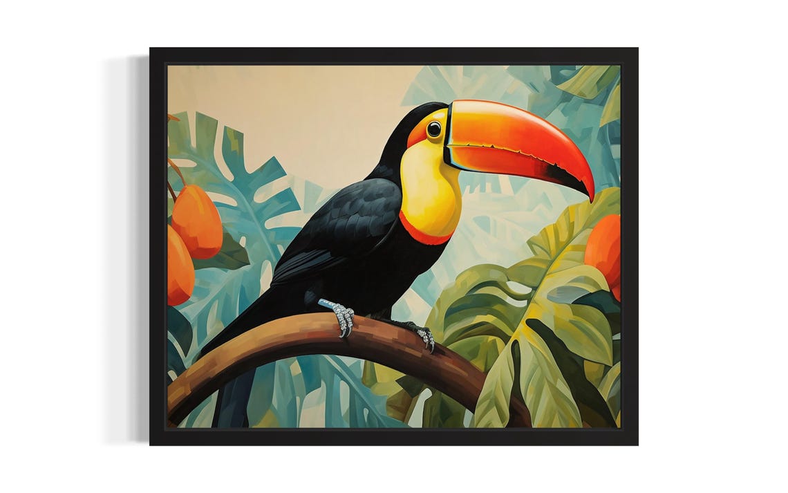 Toucan Tropical Abstract Art Print