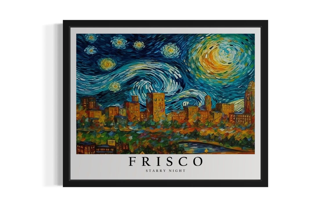 Frisco Texas Starry Night, Art Print
