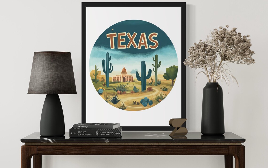 Texas States Scenery Travel Poster - Image 3