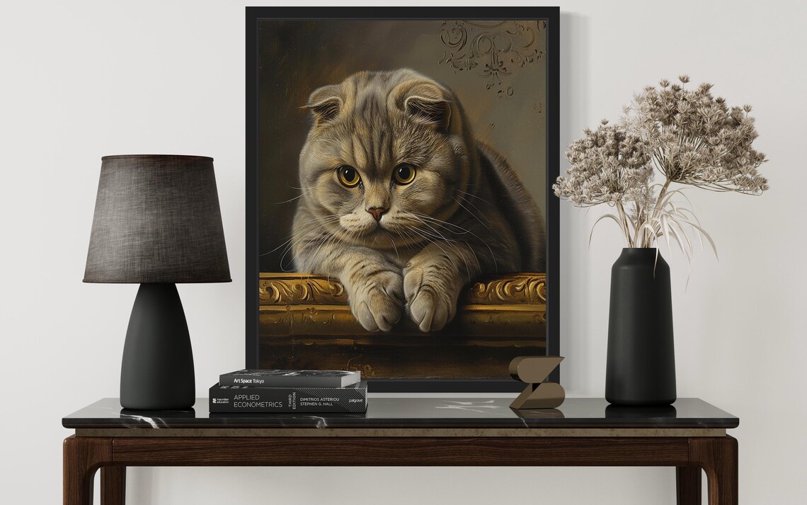 Scottish Fold Cat, Original Paint Artwork - Image 2