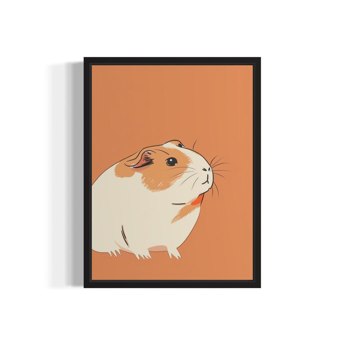 Guinea Pig Cute Terracotta Background Minimalist Portrait Poster