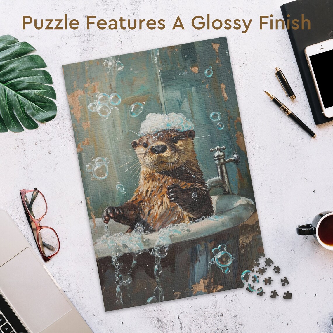 Bathtub Bubble Bath Otter, Funny Wall Art Print - Image 3