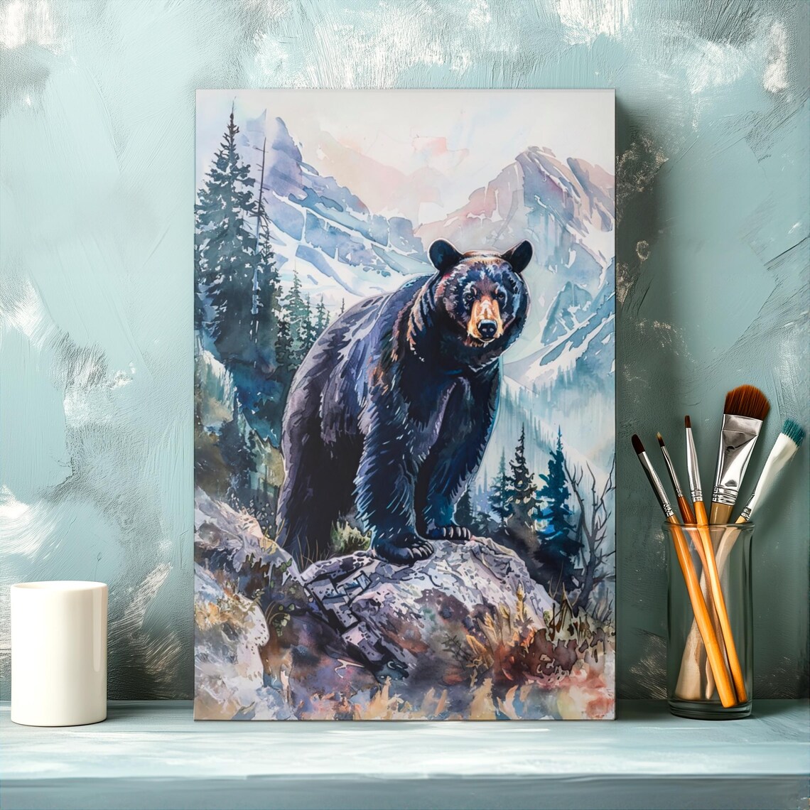 Black Bear Mountain Peak Art Print, National Park