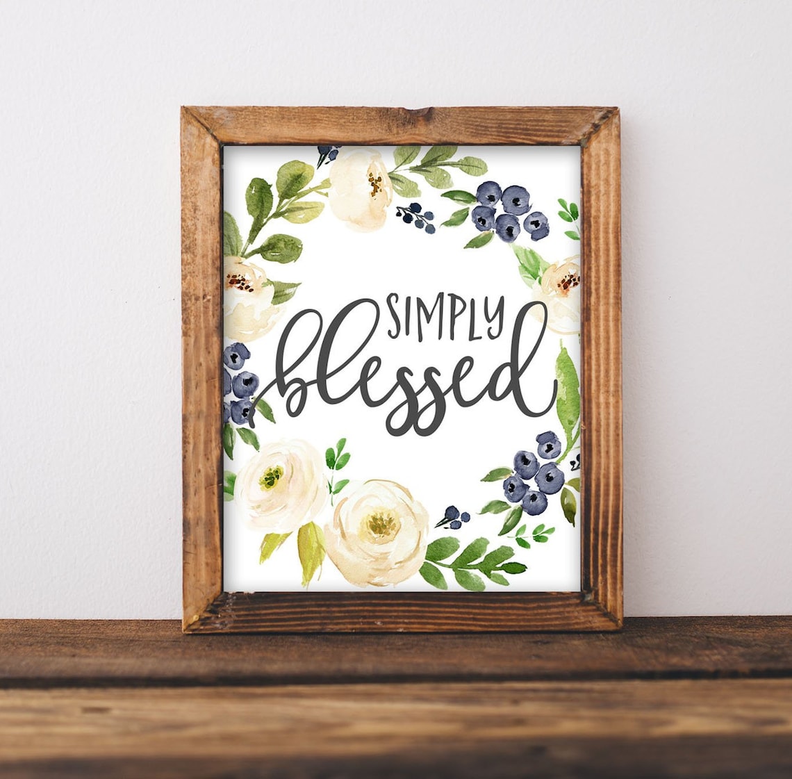 Simply Blessed Farmhouse Christian Art Print