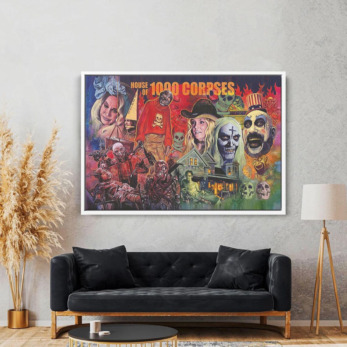 House Of 1000 Corpses Horror Movie Villains Collage Canvas Art Poster