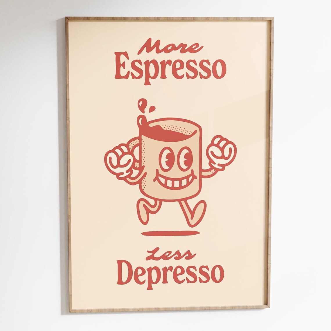 Retro Coffee Poster, Quirky Espresso Kitchen Art Print