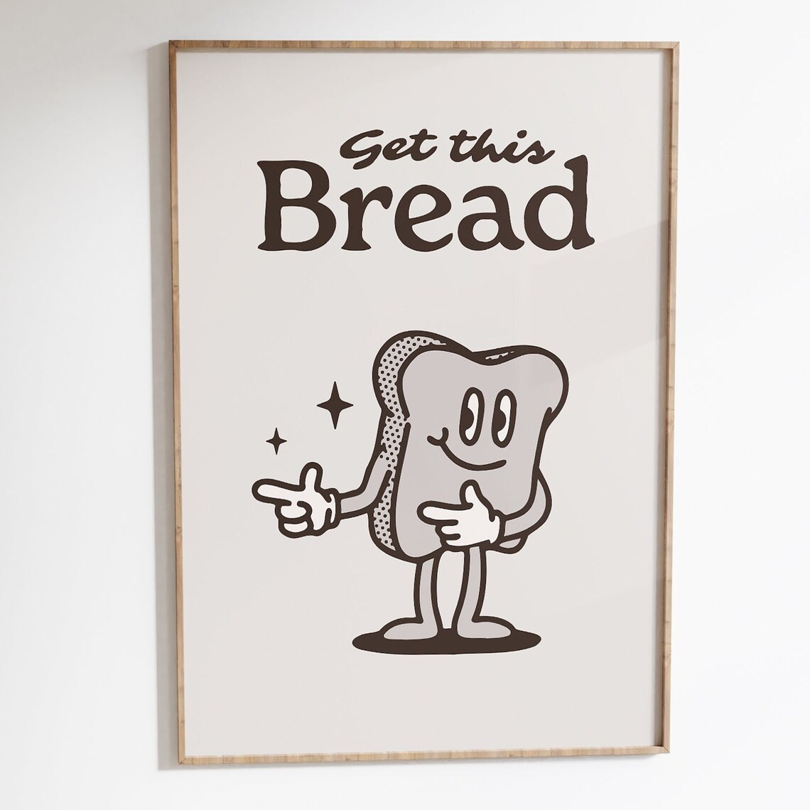 Groovy Motivation Retro Bread Quote Art Print