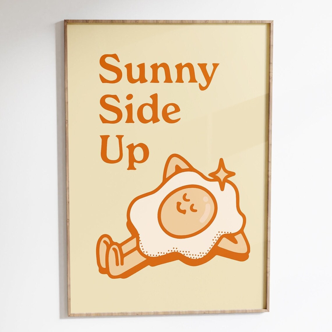 Sunny Side Up Retro Kitchen Quote Art Print