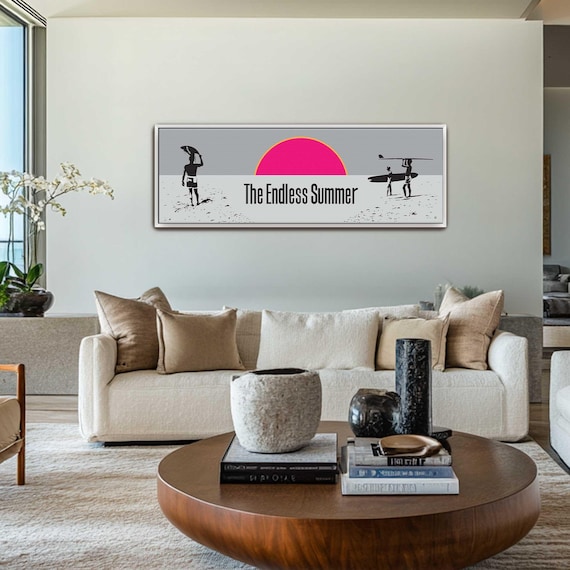 The Endless Summer Panoramic Retro Surf Beach Golden Sunset Poster