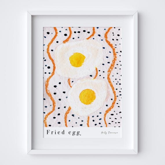 Fried Egg Watercolour Food Illustration Art Print