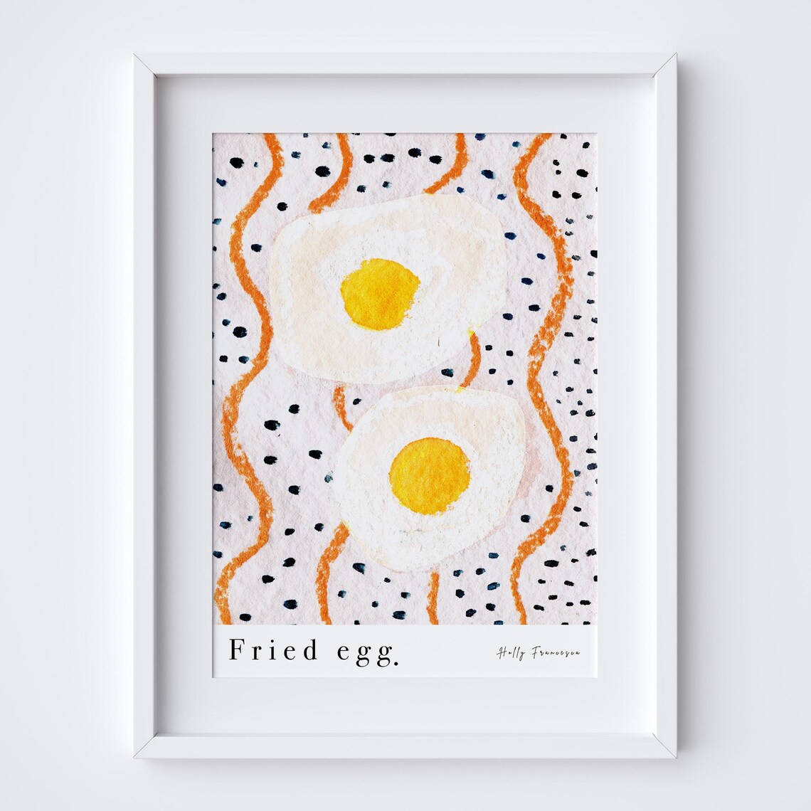 Fried Egg Watercolour Food Illustration Art Print