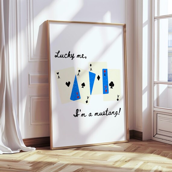 Custom College Wall Art Custom Print Lucky Me Wall Art Cute Dorm Decor Poster For Dorm Room Art Prints Preppy Wall Print