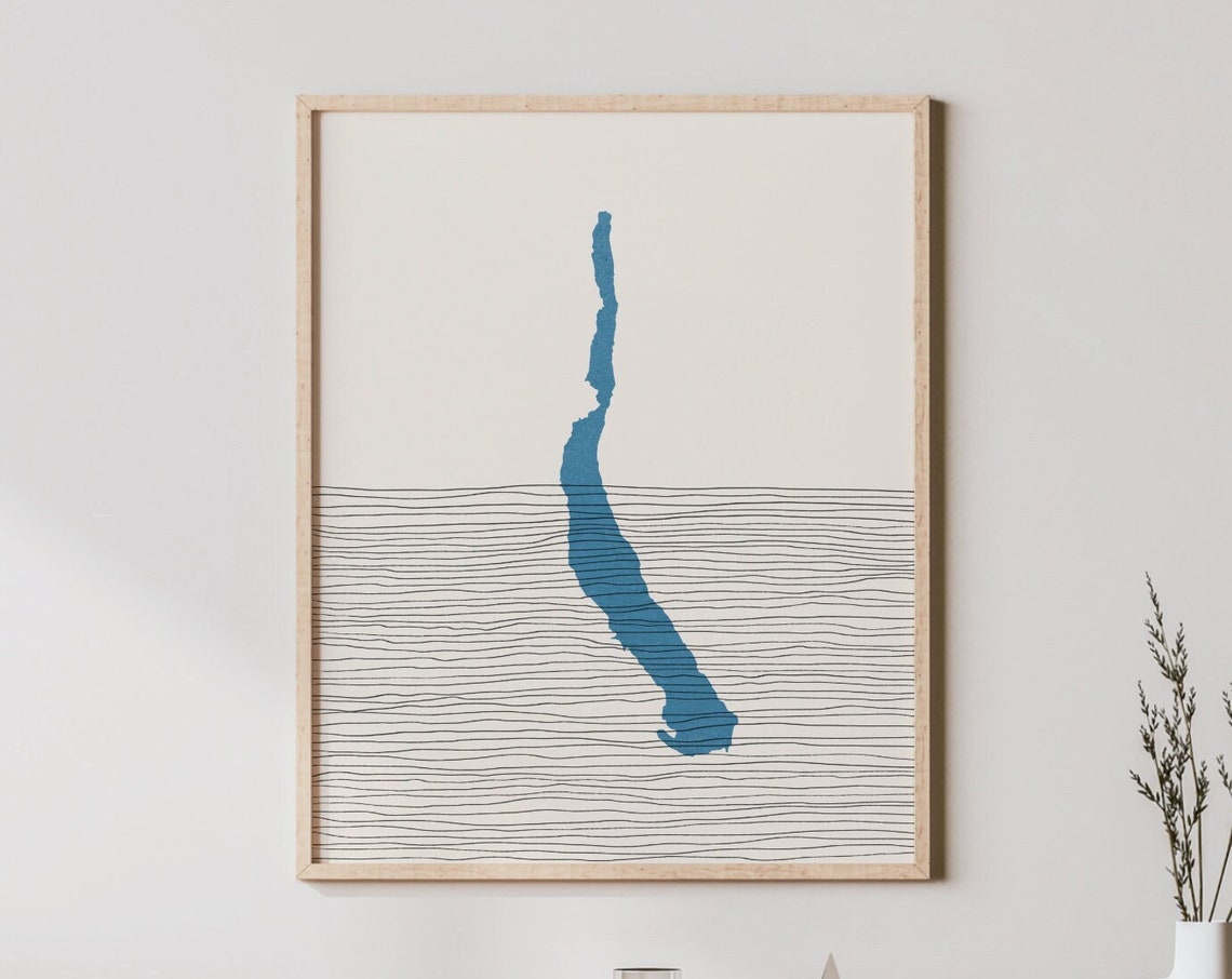 Kachess Lake Washington Minimalist Boho Map Lakehouse Decor Poster