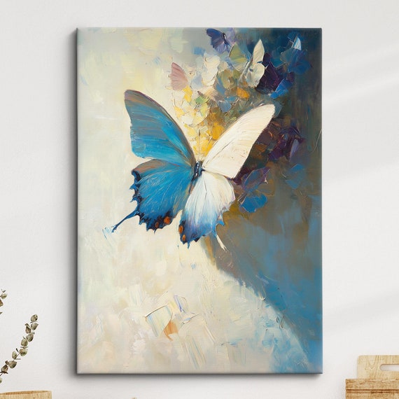 Colorful Butterfly Abstract Oil Painting Framed Print Framed Portrait Wall Art Poster Home Decor Interior Butterfly Lover Gift