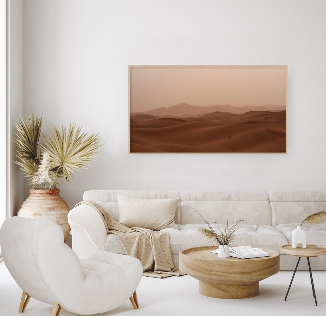 Morocco Sahara Desert Dunes Earth Tone Landscape Frame Tv Art Poster - Image 3