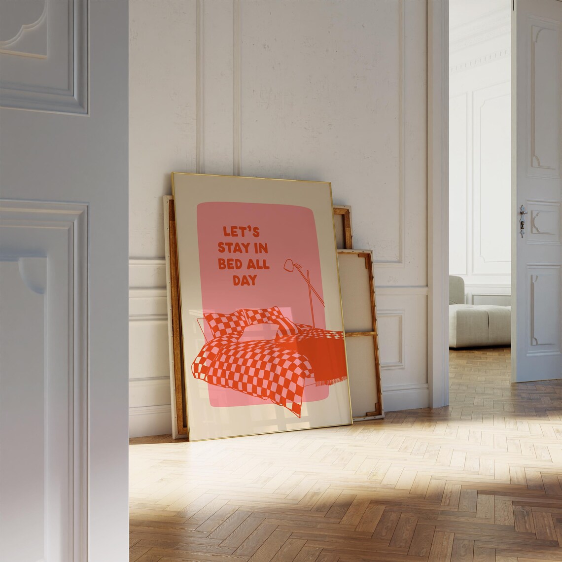 Lets Stay In Bed Bedroom Poster, Maximalist Decor - Image 2