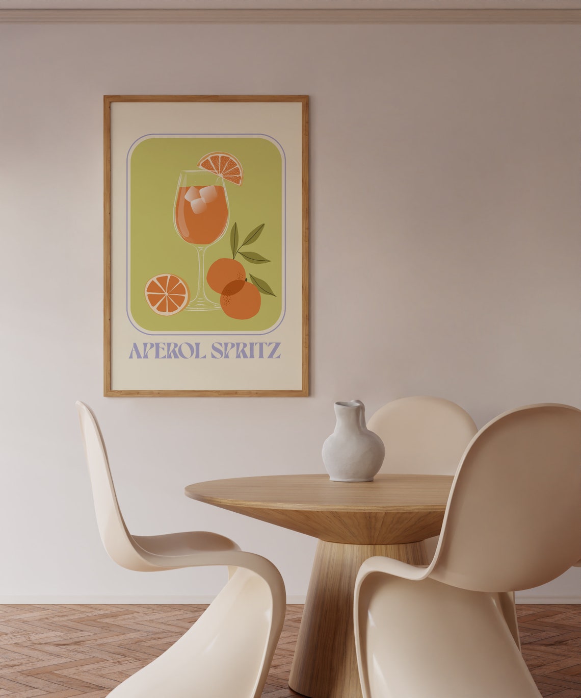Aperol Spritz Cocktail Illustration Retro Italian Bar Cart Poster - Image 2