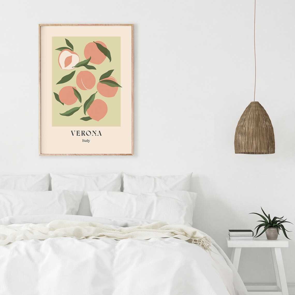 Verona Italy Peaches Illustration Vintage Travel Style Poster - Image 3