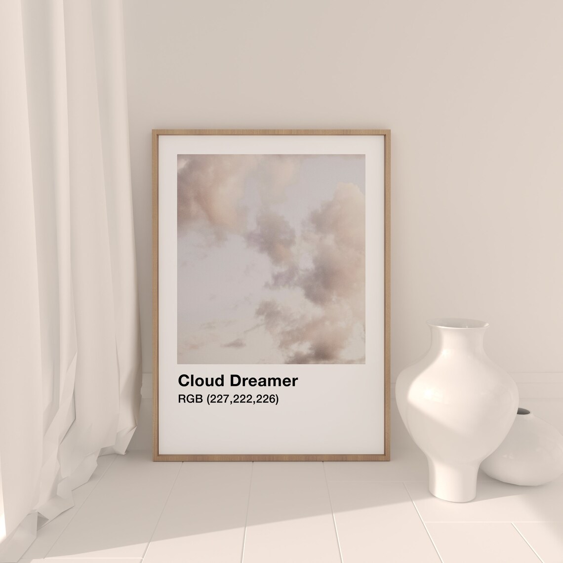 Cloud Dreamer Blush Pastel Clouds Pale Sky Minimal Bedroom Art Poster - Image 2