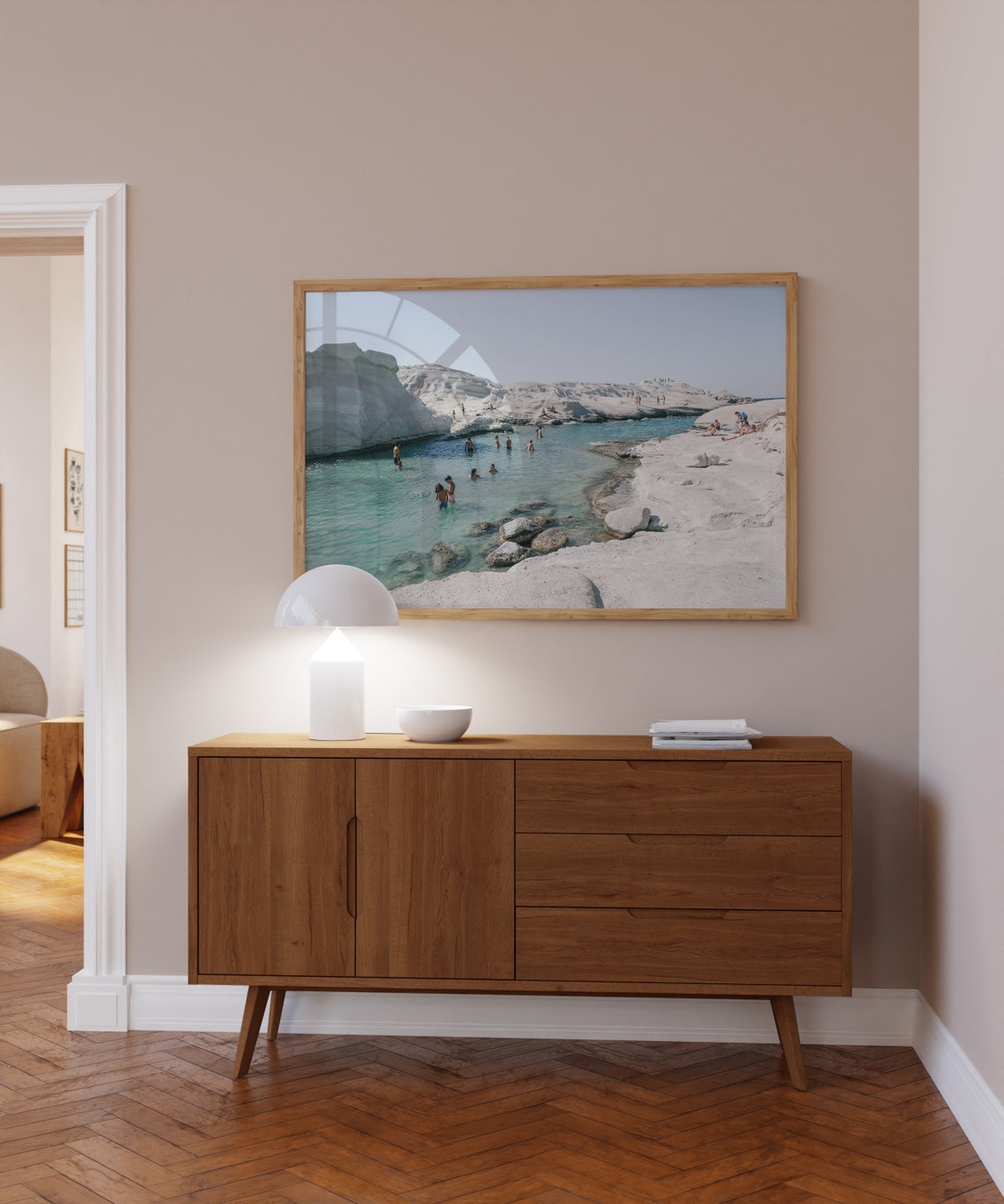 Sarakiniko Beach Milos Greece White Rocks Turquoise Sea Poster - Image 3