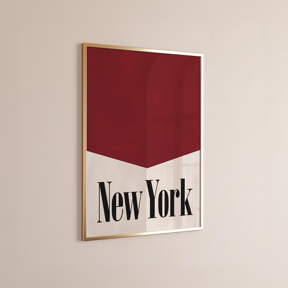 Red Retro Poster New York Wall Art Trendy Red Wall Art Aesthetic New York City Print Retro 70s Poster Burgundy Nyc Prints Dorm Room Poster - Image 4