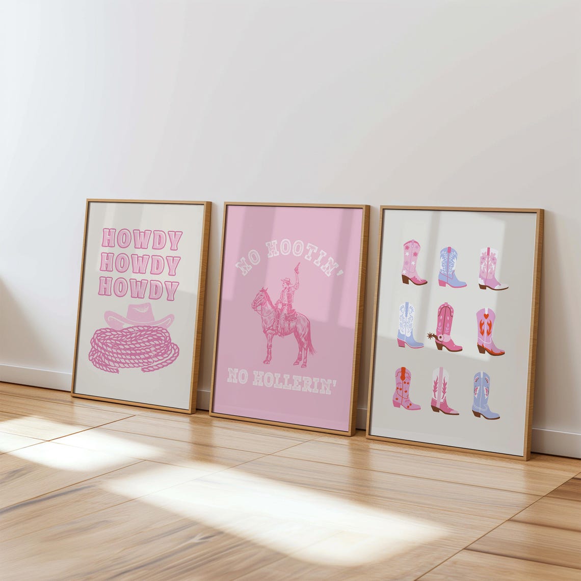 Pink Howdy Poster Western Wall Art Howdy Poster Retro Cowgirl Art For Teen Bedroom Wild West Print Pink Cowgirl Hat Art - Image 3