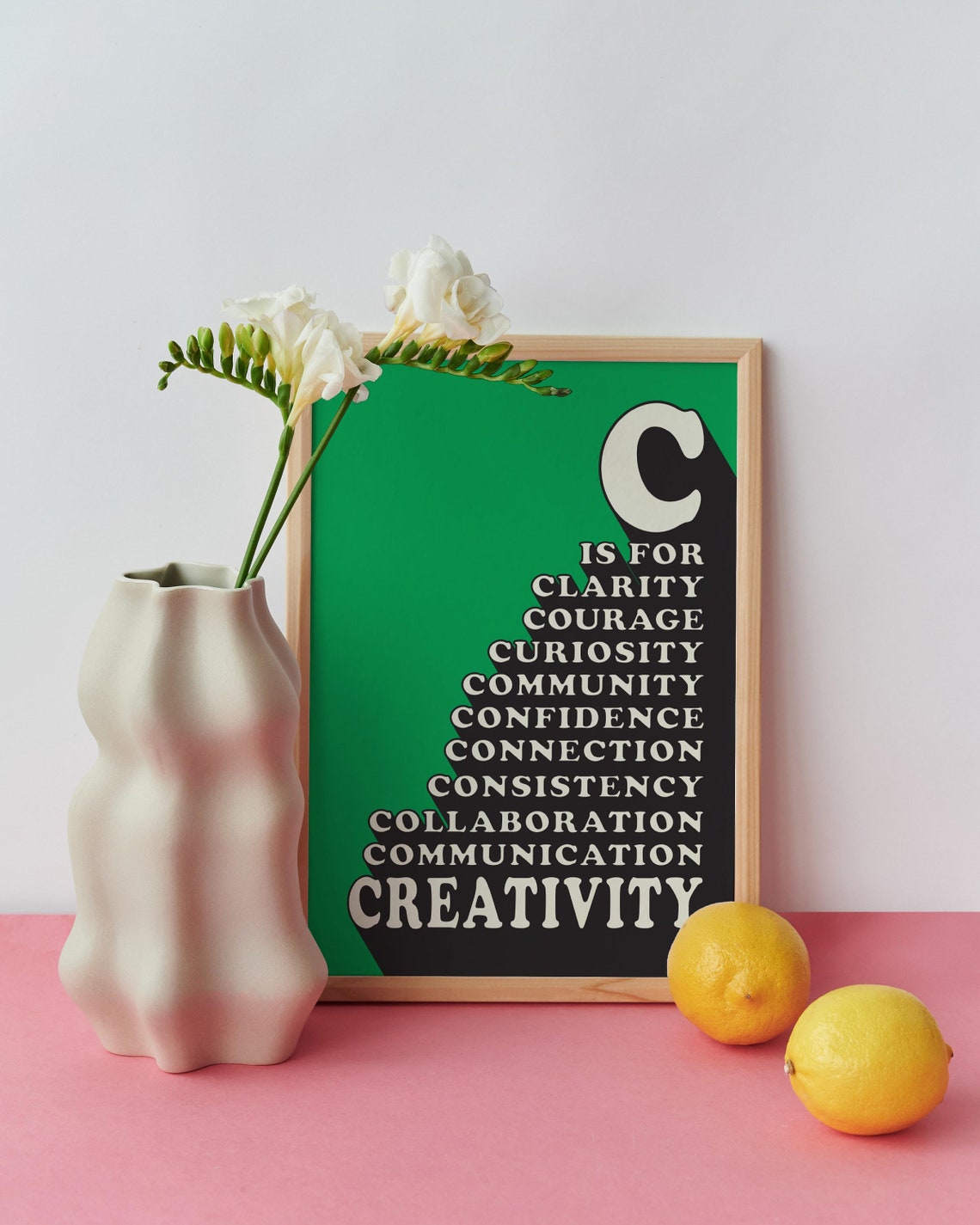C Is For Creativity Green Bold Typography Artist Studio Poster - Image 2