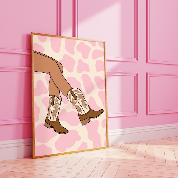 Cowboy Boots Funky Fashion Art Print