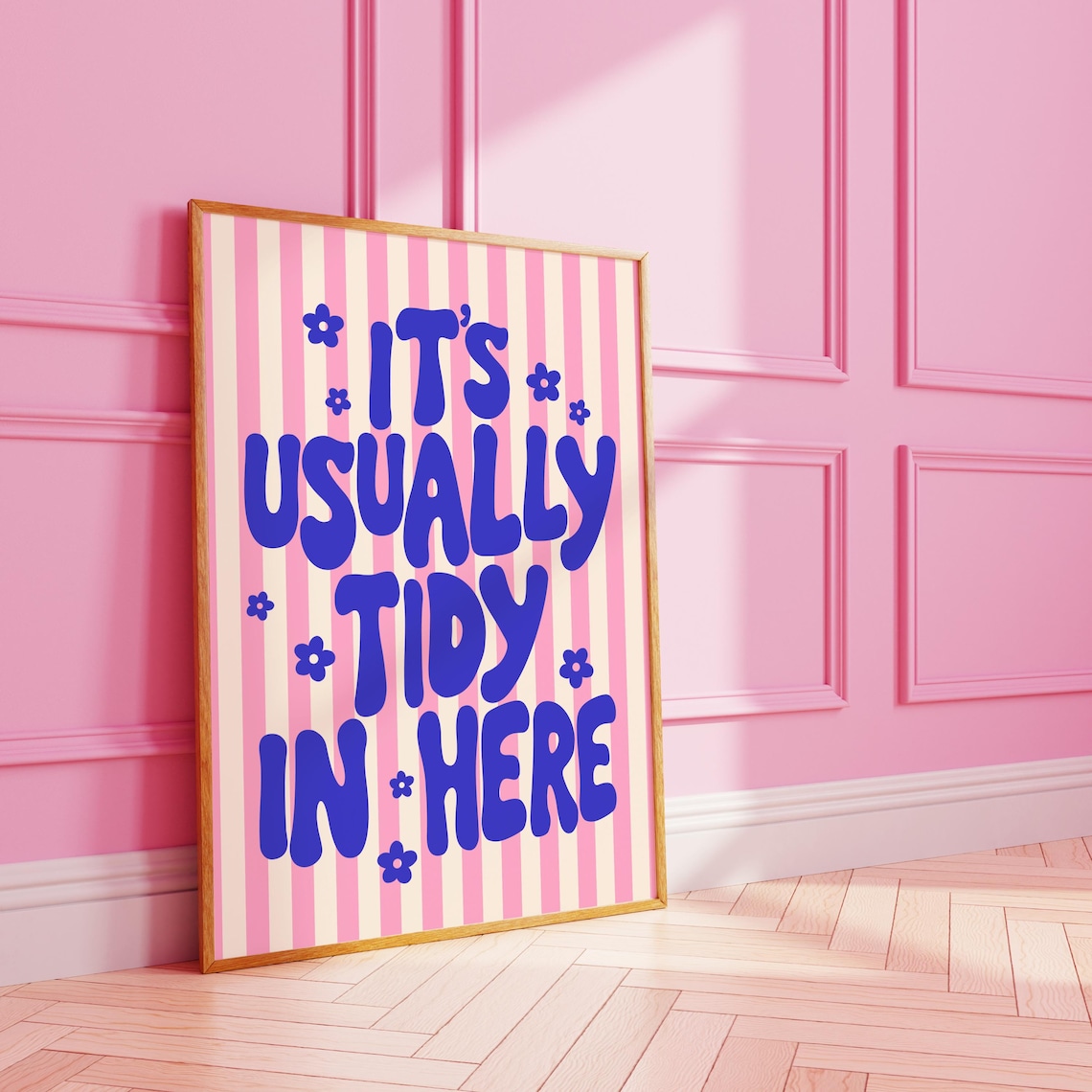 Its Usually Tidy In Here Striped Art Print