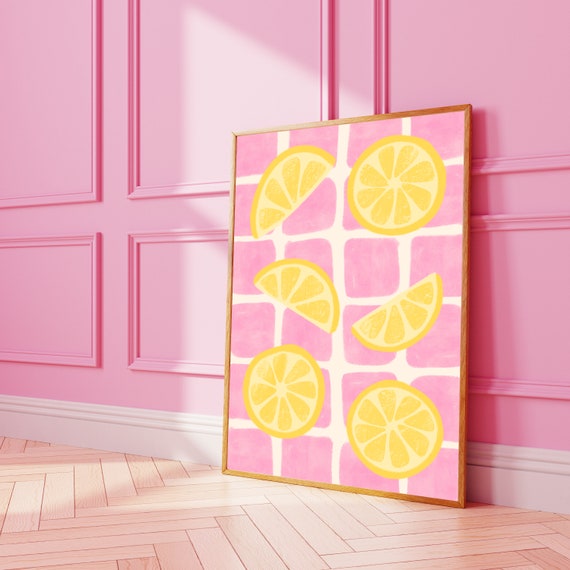 Painting Style Lemon Wall Print Citrus Art Pretty Poster A3 A4 8x10 A5 5x7