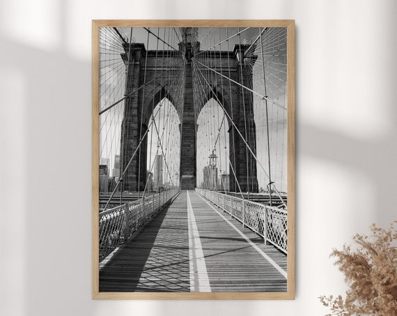 Brooklyn Bridge Photo Black And White New York City Art Print