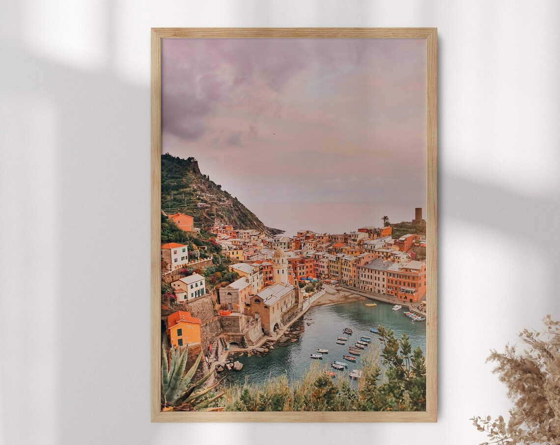 Cinque Terre Italy Colorful Coastal Village Harbor Photo Poster