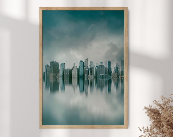 New York Cityscape Print Manhattan Skyline Art