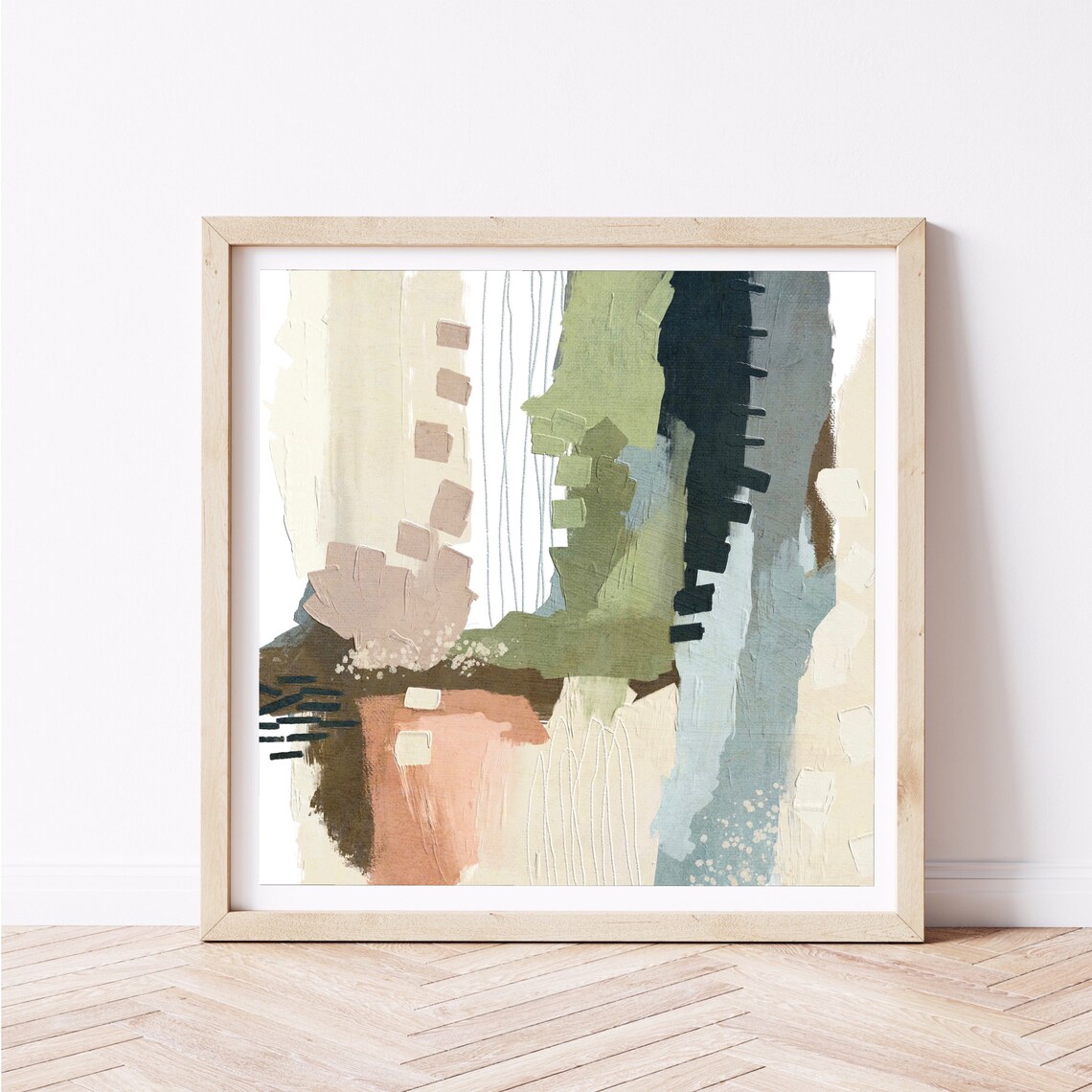 Abstract Modern Painting, Muted Boho Wall Art