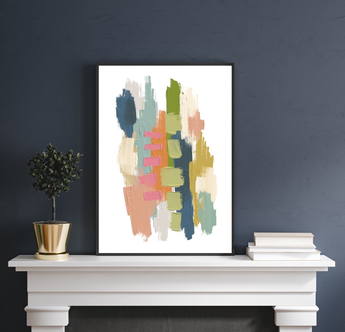 Neutral Abstract Brush Stroke, Minimalist Modern